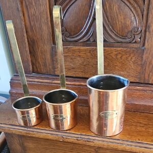 Copper Measuring Cup Set with Brass Handles
